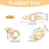 6 Sets Brass Micro Pave Cubic Zirconia Fold Over Clasps KK-CA0002-73-2