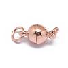 Rack Plating Brass Magnetic Clasps with Loops KK-F801-03A-RG-2