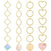 24Pcs 4 Styles Zinc Alloy Open Back Bezel Pendants FIND-CA0011-24-1