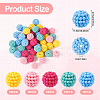 50Pcs 5 Colors Rubberized Style Acrylic Beads SACR-TA0001-32-3