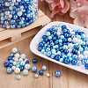12 Strands 12 Style Baking Paint Pearlized Glass Pearl Round Bead Strands HY-CW0001-02-6