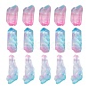 3Pcs Electroplate Natural Quartz Crystal Beads Strands G-FS0001-66-1