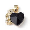 Real 18K Gold Plated Rack Plating Brass Micro Pave Cubic Zirconia Pendants KK-C015-02G-09-1