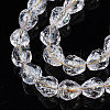 Transparent Crackle Glass Beads Strands GLAA-N051-03-3
