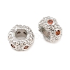 Brass Micro Pave Orange Cubic Zirconia European Beads CU-CBAB99C-03P-2