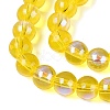 Transparent Electroplate Glass Beads Strands EGLA-Q132-6MM-01A-02-3