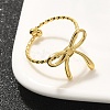 304 Stainless Steel Open Cuff Ring for Women RJEW-B109-01G-02-2