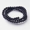 Natural Black Agate Beads Strands G-D543-4mm-2