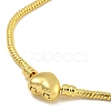 2.5mm Rack Plating Heart Brass European Style Round Snake Chain Bracelets for Jewelry Making BJEW-B106-17G-3