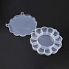 (Defective Closeout Sale: Scratched) Flower Plastic Bead Storage Containers CON-XCP0002-65-5