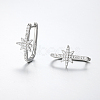 925 Sterling Silver Pave Moissanite Hoop Earrings for Women VF8050-2