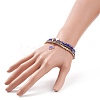 Round Glass Evil Eye Triple Layer Multi-strand Bracelet BJEW-JB08229-05-3