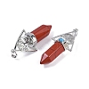 Natural Red Jasper Faceted Pointed Bullet Big Pendants G-H076-02P-02-3