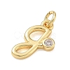Brass Micro Pave Clear Cubic Zirconia Charms KK-D289-66G-G-2