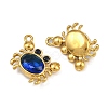 304 Stainless Steel Rhinestone Charms STAS-H242-05G-06-2