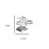 Fish Alloy & Glass & Brass Cuff Rings FS-WG4D6D9-07-1