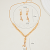 Elegant Vintage Brass Tassel Dangle Earrings & Pendant Necklace Sets for Women MN4192-5