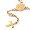 Rosary Bead Bracelets with Cross X-BJEW-E282-02G-2