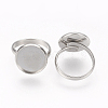 Tarnish Resistant Adjustable 304 Stainless Steel Finger Rings Components STAS-E144-026-14mm-2