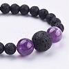 Natural Amethyst Stretch Bracelets BJEW-JB03159-05-2