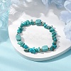 Synthetic Turquoise Chip & Cuboid Beaded Stretch Bracelets for Women BJEW-JB10808-06-2