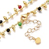 Brass Handmade Colorful Glass Beaded Necklaces NJEW-JN03134-3