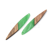 Opaque Resin & Walnut Wood Pendants RESI-S389-015A-C03-2