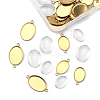DIY Oval 304 Stainless Steel Cabochon Connector & Pendant Making Kits DIY-FS0008-31-3