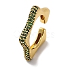 Rack Plating Star Brass Cubic Zirconia Open Cuff Rings for Women RJEW-S242-02G-A-2