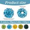 150Pcs 5 Colors Rhinestone Pave Disco Ball Beads RB-UN0001-16-3