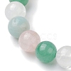 8mm Round Natural Rose Quartz & Amazonite & Green Aventurine & Quartz Crystal Beaded Stretch Bracelets for Women BJEW-JB10625-02-4
