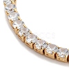Brass Pave Clear Cubic Zirconia Flat Round Link Bracelets BJEW-YWC0002-04G-2