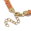 Braided Waxed Polyester Rectangle Link Chain Bracelets BJEW-JB10000-5