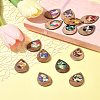 14Pcs 7 Colors Walnut Wood Resin Pendants WOOD-FS0001-31-10