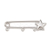 Star Brass Brooch Findings KK-Z132-01P-02-1
