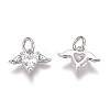 Brass Micro Pave Clear Cubic Zirconia Charms ZIRC-O035-26P-2