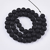 Spray Painted Natural Lava Rock Beads Strands G-N0324-C-01-2