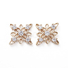 Brass Cubic Zirconia Filigree Joiners ZIRC-K083-014G-1