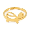 Animal 201 Stainless Steel Adjustable Rings for Women RJEW-D082-05G-2