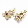 Brass Micro Pave Clear Cubic Zirconia Pendants ZIRC-S067-213-NF-2