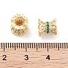 Brass Micro Pave Clear Cubic Zirconia Beads KK-P271-39B-06-3