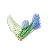 Glass Seed Beaded Magnolia Flower Pendants PALLOY-MZ01112-02-4
