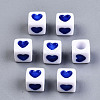 Opaque Acrylic European Beads X-OPDL-S078-09-2