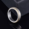 Om Mani Padme Hum 201 Stainless Steel Rotatable Finger Ring PW-WG12553-05-1