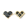 Brass Pave Cubic Zirconia Connector Charms KK-L208-04G-01-1