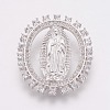 Brass Micro Pave Cubic Zirconia Pendants ZIRC-P075-12P-1