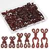 Gorgecraft 48Sets 3 style Cloth and Iron Hook and S-Hook Clasps IFIN-GF0001-17-1