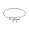 Adjustable Bowknot Brass Torque Bangles for Women BJEW-Z074-01P-2