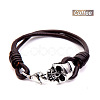 Skull Punk Stainless Steel & Leather Cord Bracelets for Men FS-WGC19AA-05-1