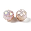 UV Plating Opaque Crackle Two-tone Acrylic Beads MACR-C032-01G-2